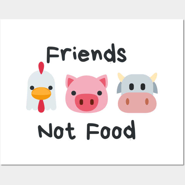 Friends Not Food Wall Art by Bearded Vegan Clothing